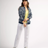 Veste teddy imprimée femme Ylio - Bleu marine - Sun Valley femme