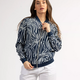 Veste teddy imprimée femme Ylio - Bleu marine - Sun Valley femme