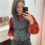 Sister Striped Tailored Jacket - Anthracite - GRACE & MILA