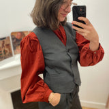 Sister Striped Tailored Jacket - Anthracite - GRACE & MILA