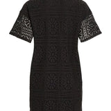 Robe courte brodée à manches courtes Vimerinda - BLACK - VILA