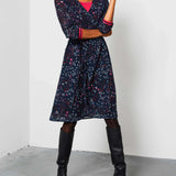 Robe imprimée couleur navy