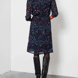 Robe imprimée couleur navy