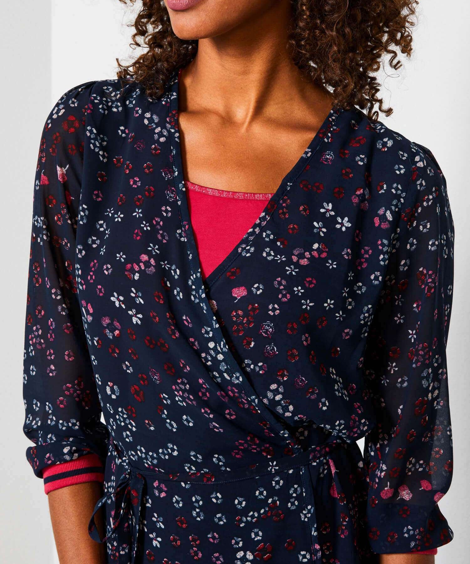 Robe imprimée couleur navy