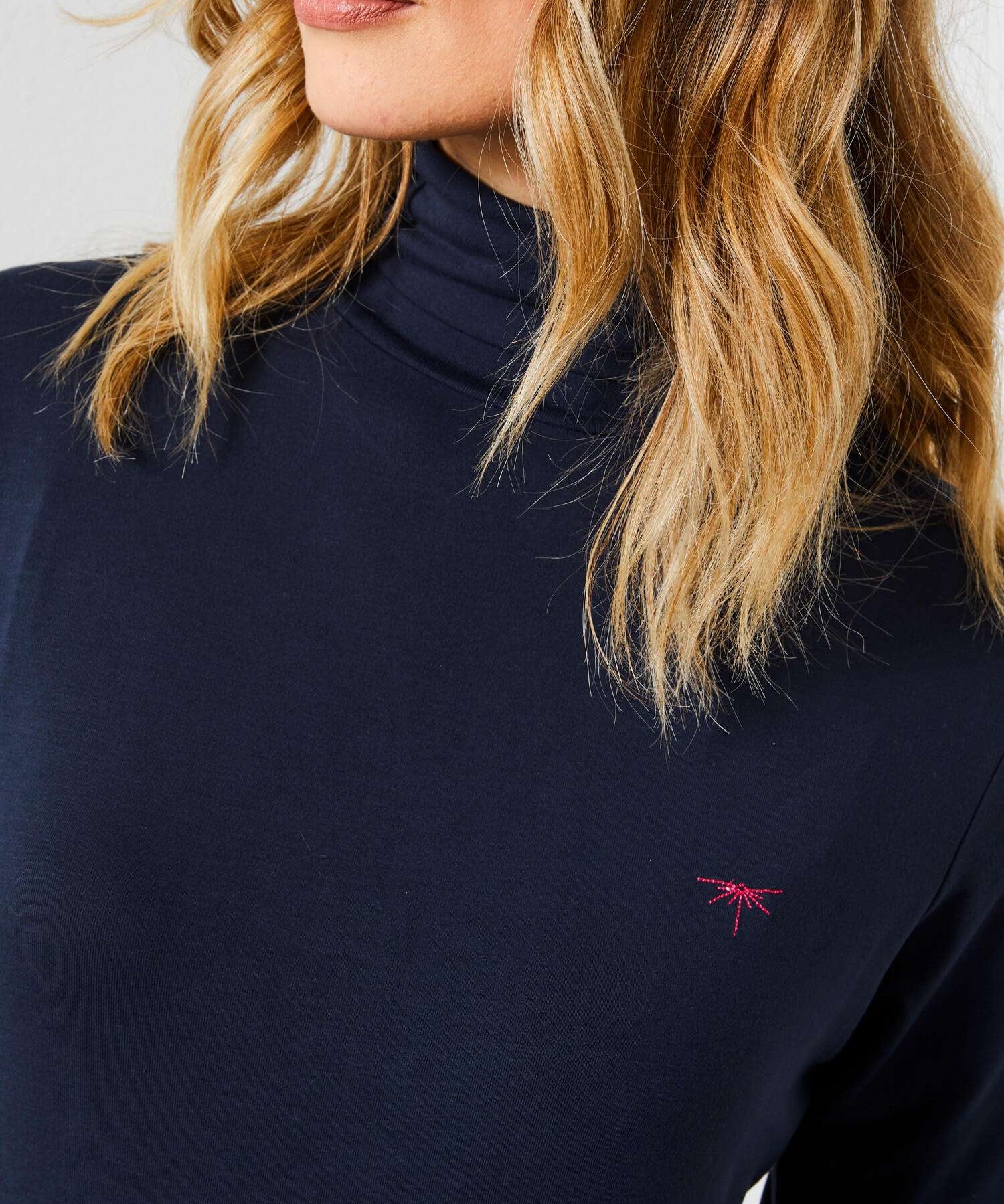 Navy blue roll-neck jumper PETROL INDUSTRIES
