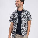 Chemise manches courtes imprimé fleurs Sigan - Marine Foncé - Sun Valley homme