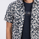 Chemise manches courtes imprimé fleurs Sigan - Marine Foncé - Sun Valley homme