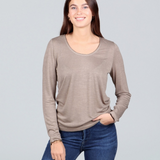 Tee-shirt manches longues Patelle - Mastic - SUN VALLEY FEMME