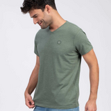 T-shirt col V Cinna - Kaki foncé - SUN VALLEY HOMME
