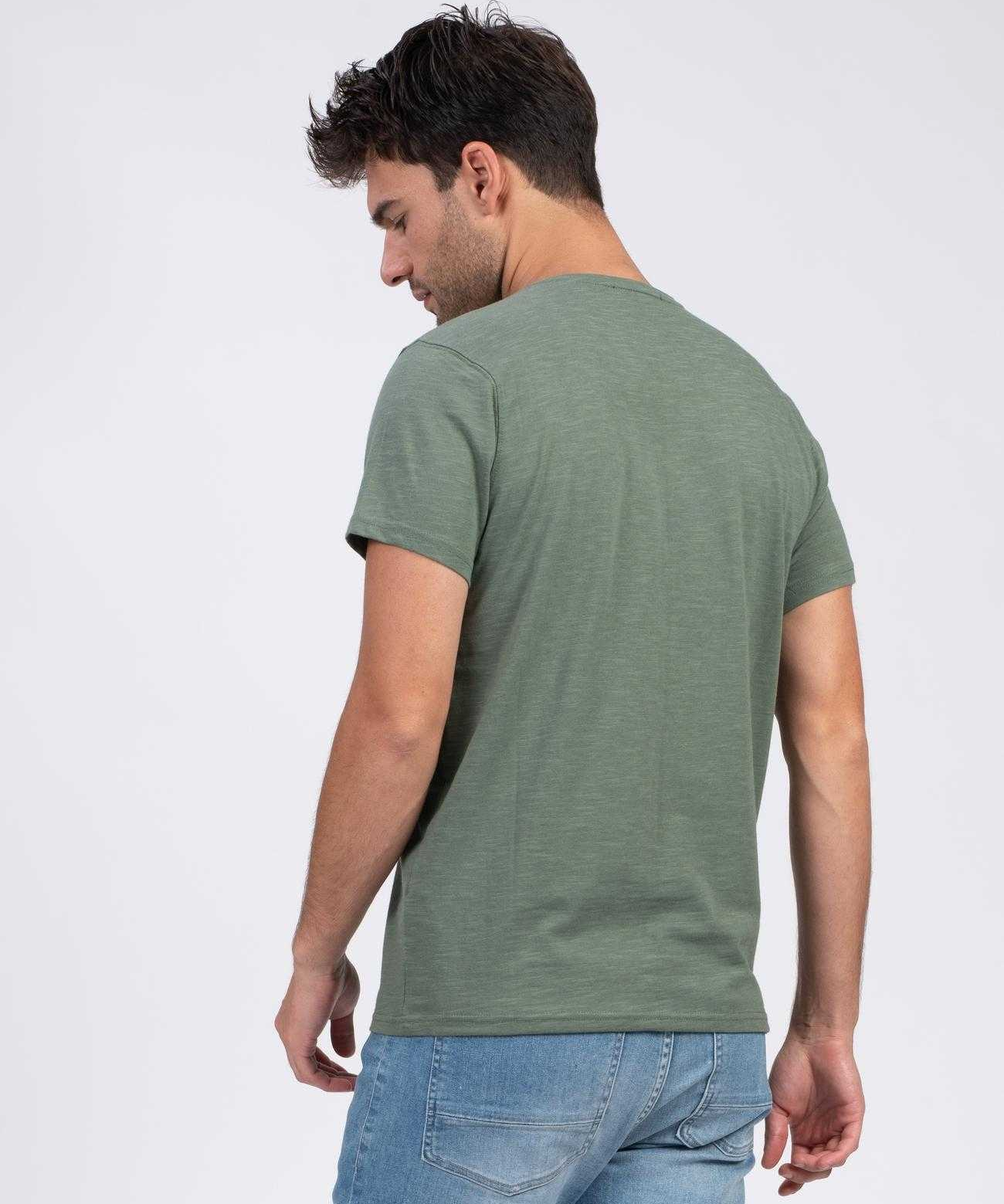 T-shirt col V Cinna - Kaki foncé - SUN VALLEY HOMME