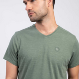 T-shirt col V Cinna - Kaki foncé - SUN VALLEY HOMME
