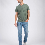 T-shirt col V Cinna - Kaki foncé - SUN VALLEY HOMME
