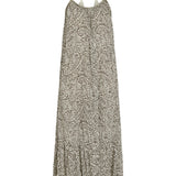 Robe longue dos nu imprimée cachemire Vijinke - Birch & Slate black - VILA