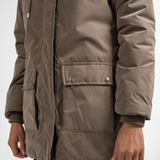 Parka touché peau de pêche avec capuche Ystria - Chataigne - Sun Valley femme