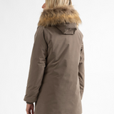 Parka touché peau de pêche avec capuche Ystria - Chataigne - Sun Valley femme
