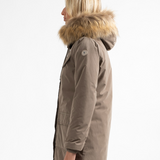 Parka touché peau de pêche avec capuche Ystria - Chataigne - Sun Valley femme