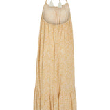 Robe longue dos nu imprimée cachemire Vijinke - Birch & Slate black - VILA